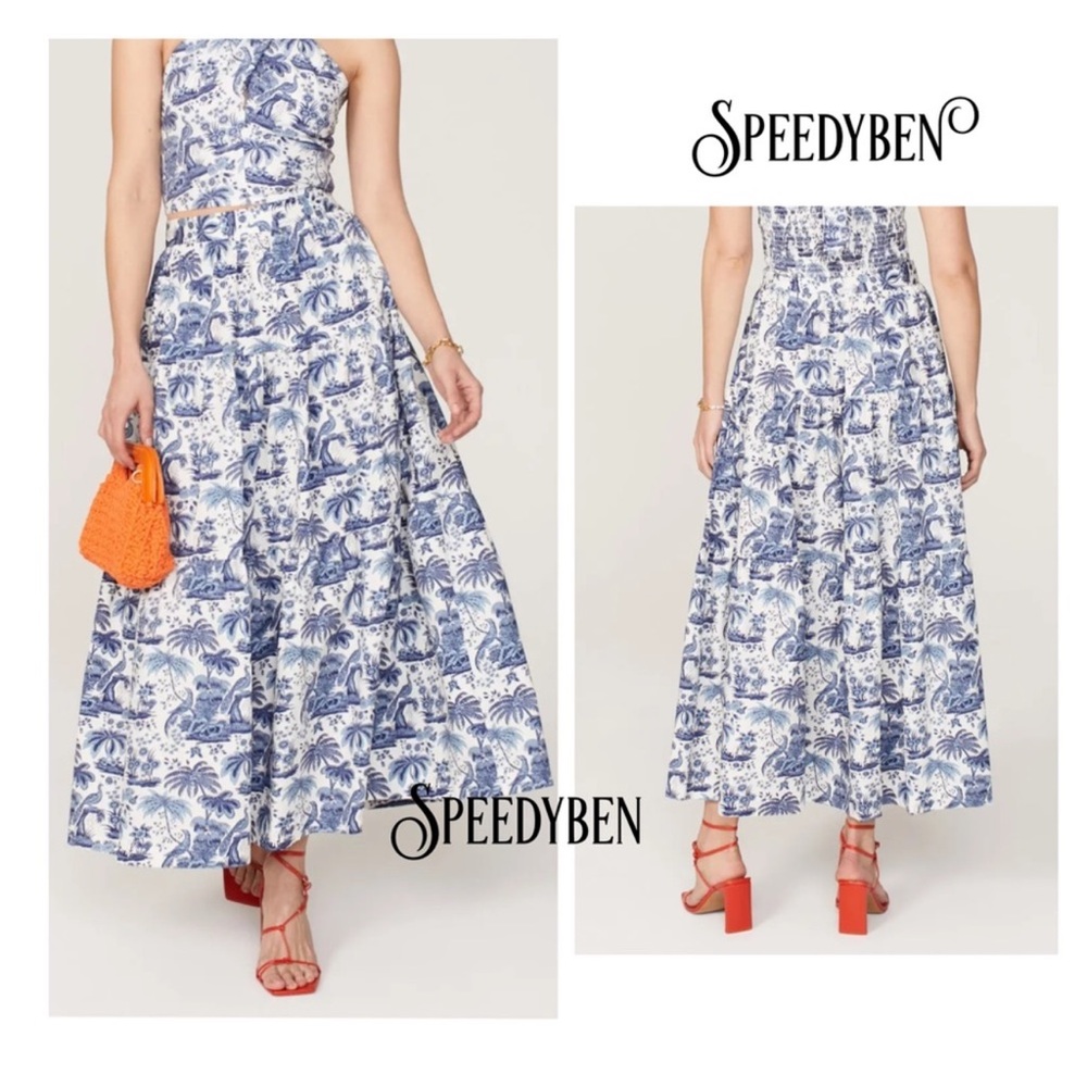 Staud Sea Skirt in Blue Toile size 0 - Picture 4 of 12